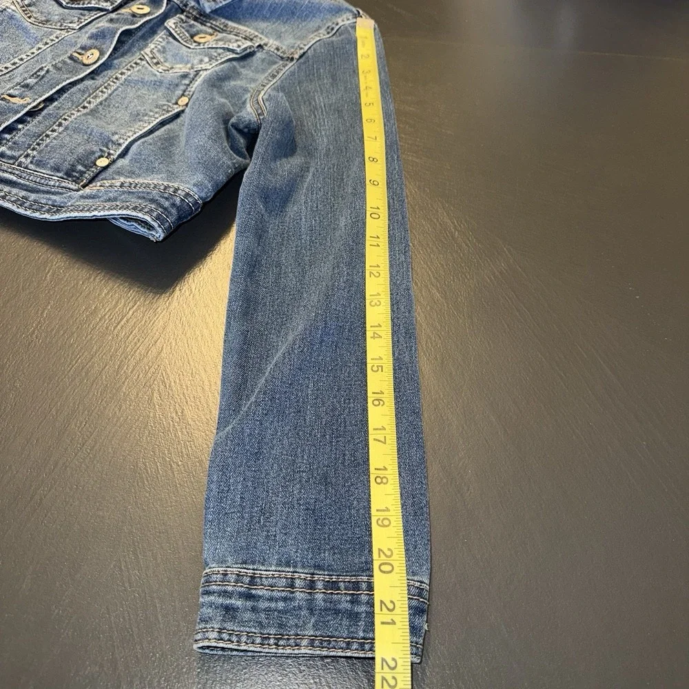 Cute Arizona Jean Co Denim Jacket Girls Size XL (14/16) Blue Button Up Cropped‎